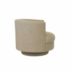 Now’s Home Fauteuils Fauteuil Pivotant En Lin Beige -Chaise Soldes Magasin fauteuil pivotant en lin beige 4