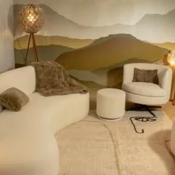 Now’s Home Fauteuils Fauteuil Pivotant En Velours Cotelé écru -Chaise Soldes Magasin fauteuil pivotant en velours cotele ecru 4