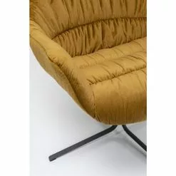 Kare Design Fauteuils Fauteuil Pivotant En Velours Jaune Et Acier -Chaise Soldes Magasin fauteuil pivotant en velours jaune et acier 3