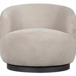 Mathi Design Fauteuils Fauteuil Pivotant En Velours Naturel