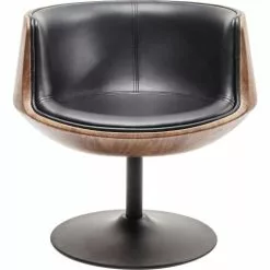 Kare Design Fauteuils Fauteuil Pivotant Noir Et Marron