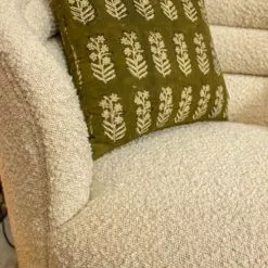 Now’s Home Fauteuils Fauteuil Pivotant Tissu En Bouclette Beige -Chaise Soldes Magasin fauteuil pivotant tissu en bouclette beige 2