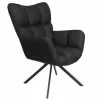 Altobuy Fauteuils Fauteuil Pivotant Tissu Noir Et Pieds Métal