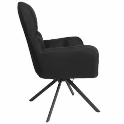 Altobuy Fauteuils Fauteuil Pivotant Tissu Noir Et Pieds Métal -Chaise Soldes Magasin fauteuil pivotant tissu noir et pieds metal 3