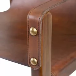 MOYCOR Fauteuils Fauteuil Pliant En Cuir Marron -Chaise Soldes Magasin fauteuil pliant en cuir marron 3