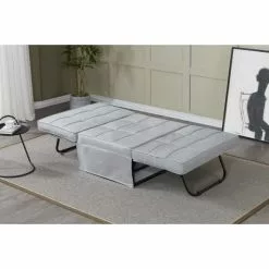 Concept Usine Fauteuils Fauteuil Pouf Ottoman Gris 3 En 1 En Tissu Gris Clair -Chaise Soldes Magasin fauteuil pouf ottoman gris 3 en 1 en tissu gris clair 4