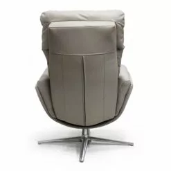 My New Design Fauteuils Fauteuil Relax Avec Pouf Base étoile Aluminium - Cuir Beige -Chaise Soldes Magasin fauteuil relax avec pouf base etoile aluminium cuir beige 3