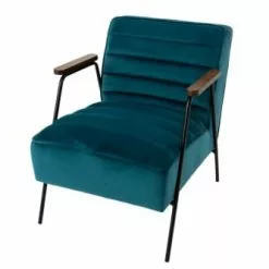 Hellin Fauteuils Fauteuil Relax En Velours Et Métal Noir -Chaise Soldes Magasin fauteuil relax en velours et metal noir 2