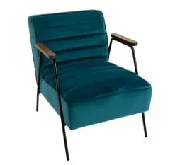 Hellin Fauteuils Fauteuil Relax En Velours Et Métal Noir -Chaise Soldes Magasin fauteuil relax en velours et metal noir 4