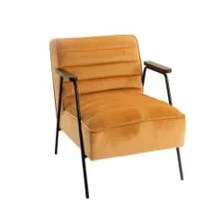 Hellin Fauteuils Fauteuil Relax En Velours Et Métal Noir -Chaise Soldes Magasin fauteuil relax en velours et metal noir 5