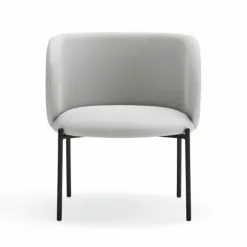 TEULAT Fauteuils Fauteuil Rembourré En Gris Clair Et Pied En Métal -Chaise Soldes Magasin fauteuil rembourre en gris clair et pied en metal 2