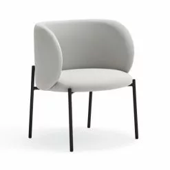 TEULAT Fauteuils Fauteuil Rembourré En Gris Clair Et Pied En Métal