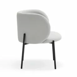 TEULAT Fauteuils Fauteuil Rembourré En Gris Clair Et Pied En Métal -Chaise Soldes Magasin fauteuil rembourre en gris clair et pied en metal 3