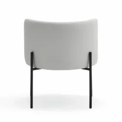 TEULAT Fauteuils Fauteuil Rembourré En Gris Clair Et Pied En Métal -Chaise Soldes Magasin fauteuil rembourre en gris clair et pied en metal 4