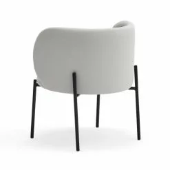 TEULAT Fauteuils Fauteuil Rembourré En Gris Clair Et Pied En Métal -Chaise Soldes Magasin fauteuil rembourre en gris clair et pied en metal 5