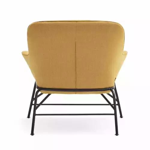 TEULAT Fauteuils Fauteuil Rembourré En Moutarde Et Pied En Métal 5 TEULAT Fauteuils Fauteuil Rembourré En Moutarde Et Pied En Métal – Image 5
