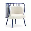 TEULAT Fauteuils Fauteuil Rembourré Et Structure Métallique En Bleu Foncé