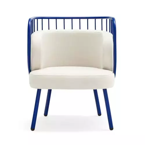 TEULAT Fauteuils Fauteuil Rembourré Et Structure Métallique En Bleu Foncé 3 TEULAT Fauteuils Fauteuil Rembourré Et Structure Métallique En Bleu Foncé – Image 3
