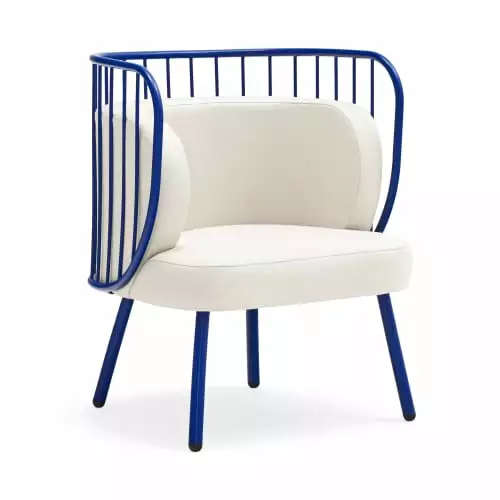 TEULAT Fauteuils Fauteuil Rembourré Et Structure Métallique En Bleu Foncé 1 TEULAT Fauteuils Fauteuil Rembourré Et Structure Métallique En Bleu Foncé