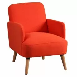 Altobuy Fauteuils Fauteuil Rembourré Tissu Orange