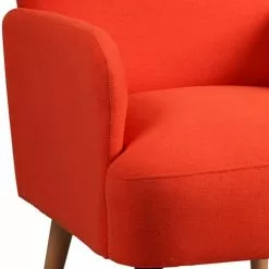 Altobuy Fauteuils Fauteuil Rembourré Tissu Orange -Chaise Soldes Magasin fauteuil rembourre tissu orange 3