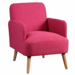 Altobuy Fauteuils Fauteuil Rembourré Tissu Rose