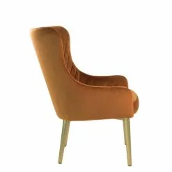 MOYCOR Fauteuils Fauteuil Rembourré Velours Orange -Chaise Soldes Magasin fauteuil rembourre velours orange 2