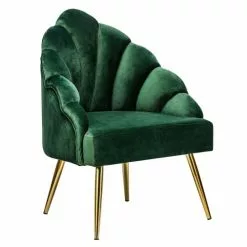 Nordlys Fauteuils Fauteuil Retro En Métal Et Velours Vert