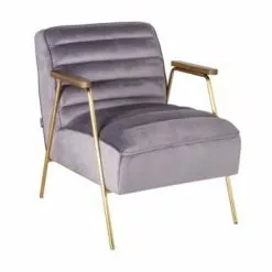 Mathi Design Fauteuils Fauteuil Retro En Velours Rose -Chaise Soldes Magasin fauteuil retro en velours gris