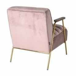 Mathi Design Fauteuils Fauteuil Retro En Velours Rose -Chaise Soldes Magasin fauteuil retro en velours rose 2