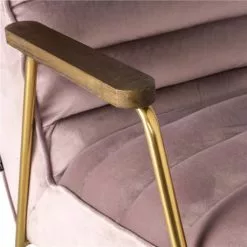 Mathi Design Fauteuils Fauteuil Retro En Velours Rose -Chaise Soldes Magasin fauteuil retro en velours rose 3