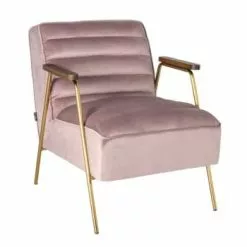 Mathi Design Fauteuils Fauteuil Retro En Velours Rose -Chaise Soldes Magasin fauteuil retro en velours rose 4