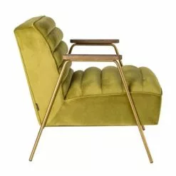 Mathi Design Fauteuils Fauteuil Retro En Velours Vert -Chaise Soldes Magasin fauteuil retro en velours vert 2