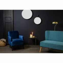 Drawer Fauteuils Fauteuil Rétro Velours Rouille -Chaise Soldes Magasin fauteuil retro velours rouille 5