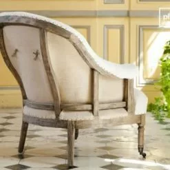 PIB Fauteuils Fauteuil Rond En Tissu Beige -Chaise Soldes Magasin fauteuil rond en tissu beige 3