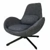 Mathi Design Fauteuils Fauteuil Rotatif En Tissu Gris