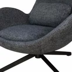 Mathi Design Fauteuils Fauteuil Rotatif En Tissu Gris -Chaise Soldes Magasin fauteuil rotatif en tissu gris 2