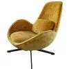 Mathi Design Fauteuils Fauteuil Rotatif En Velours Moutarde