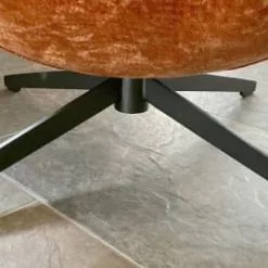 Mathi Design Fauteuils Fauteuil Rotatif En Velours Orange -Chaise Soldes Magasin fauteuil rotatif en velours orange 3