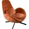 Mathi Design Fauteuils Fauteuil Rotatif En Velours Orange