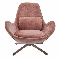 Mathi Design Fauteuils Fauteuil Rotatif En Velours Rose -Chaise Soldes Magasin fauteuil rotatif en velours rose 2