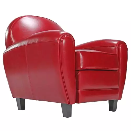 Rendez Vous Déco Fauteuils Fauteuil Rouge En Croute De Cuir Enduite 3 Rendez Vous Déco Fauteuils Fauteuil Rouge En Croute De Cuir Enduite – Image 3
