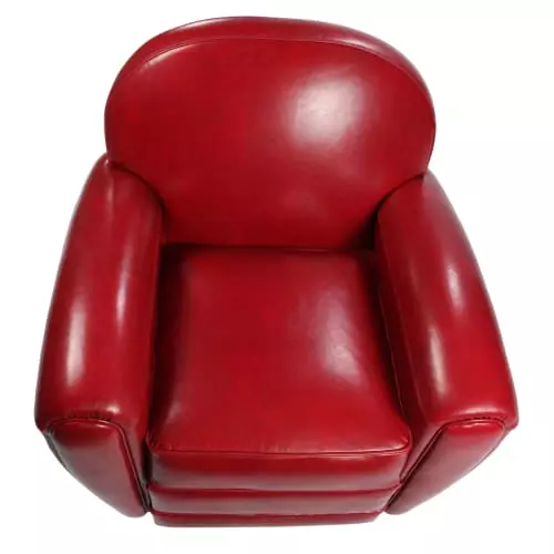 Rendez Vous Déco Fauteuils Fauteuil Rouge En Croute De Cuir Enduite 4 Rendez Vous Déco Fauteuils Fauteuil Rouge En Croute De Cuir Enduite – Image 4