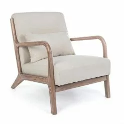 Mathi Design Fauteuils Fauteuil Scandinave Tissu CrĂšme