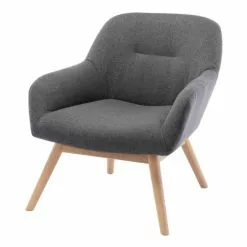 Moloo Fauteuils Fauteuil Scandinave Tissu Gris Pieds Bois