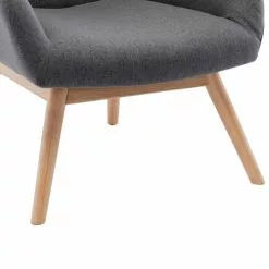 Moloo Fauteuils Fauteuil Scandinave Tissu Gris Pieds Bois -Chaise Soldes Magasin fauteuil scandinave tissu gris pieds bois 5