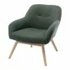 Moloo Fauteuils Fauteuil Scandinave Tissu Vert Forêt Pieds Bois
