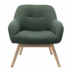 Moloo Fauteuils Fauteuil Scandinave Tissu Vert Forêt Pieds Bois -Chaise Soldes Magasin fauteuil scandinave tissu vert foret pieds bois 4