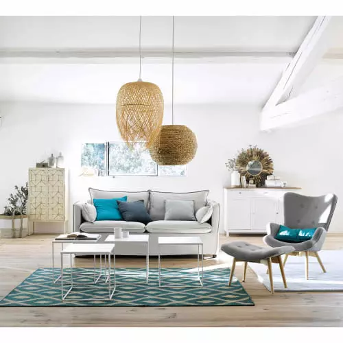 Maisons Du Monde Fauteuils Fauteuil Style Scandinave Gris Clair 2 Maisons Du Monde Fauteuils Fauteuil Style Scandinave Gris Clair – Image 2