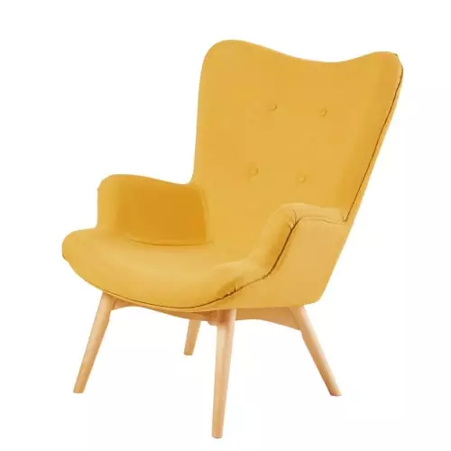 Maisons Du Monde Fauteuils Fauteuil Style Scandinave Jaune 1 Maisons Du Monde Fauteuils Fauteuil Style Scandinave Jaune